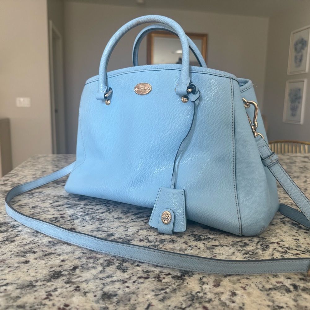 SOLD Coach Light Blue Margot Carryall